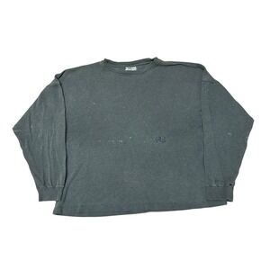 Vinage Versace V2 Women's Crop Crewneck Sweatshirt Faded Black‎ Worn Thrashed L